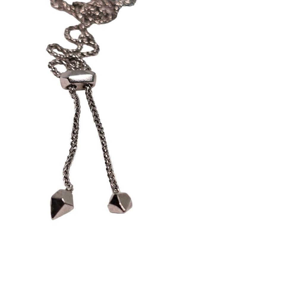Kendra Scott Eva Necklace White Mother Of Pearl Long Tassel Pedant Beaded Silver - Picture 11 of 12